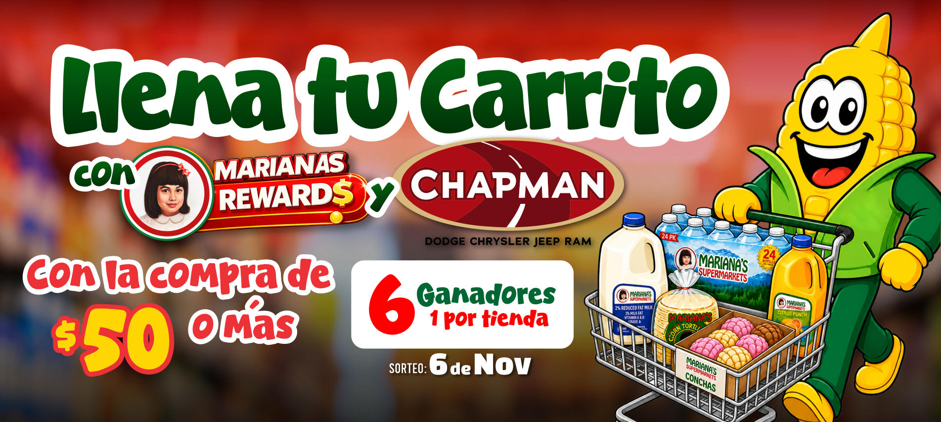 Llena tu carrito con la compra de $50